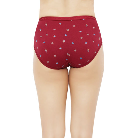 Bluenixie Red Color Cotton Printed Hipster Pantie