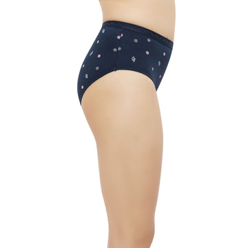 Bluenixie Blue Color Cotton Printed Hipster Pantie