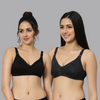 BlueNixie online Cotton Rich T-Shirt Bra Combo set of 2 Grey-Black Colors