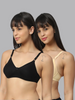BlueNixie Best T-Shirt Bra Online BN1802 Bra Combo set of 2 Black - Skin Color