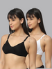 T-Shirt Bra - BlueNixie Best T-Shirt Bra Online BN1802 Bra Combo set of 2 Black - White Color