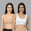 Bluenixie BN3014 #Combo of 2 pcs.Cotton Stretch Slip On Medium Impact Sports Bra