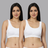 BlueNixie BN3014 Slip On Medium Impact Sports Bra Combo Of 2 White