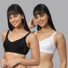 BlueNixie #BNF1702 Full coverage Minimizer Bra Combo set of 2 Black - White Color