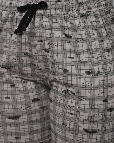 Women's Cotton Printed Grey Color Short