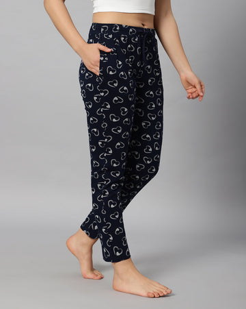 Hosiery Cotton Printed Pyjamas with both side zipper pocket - Bluenixie