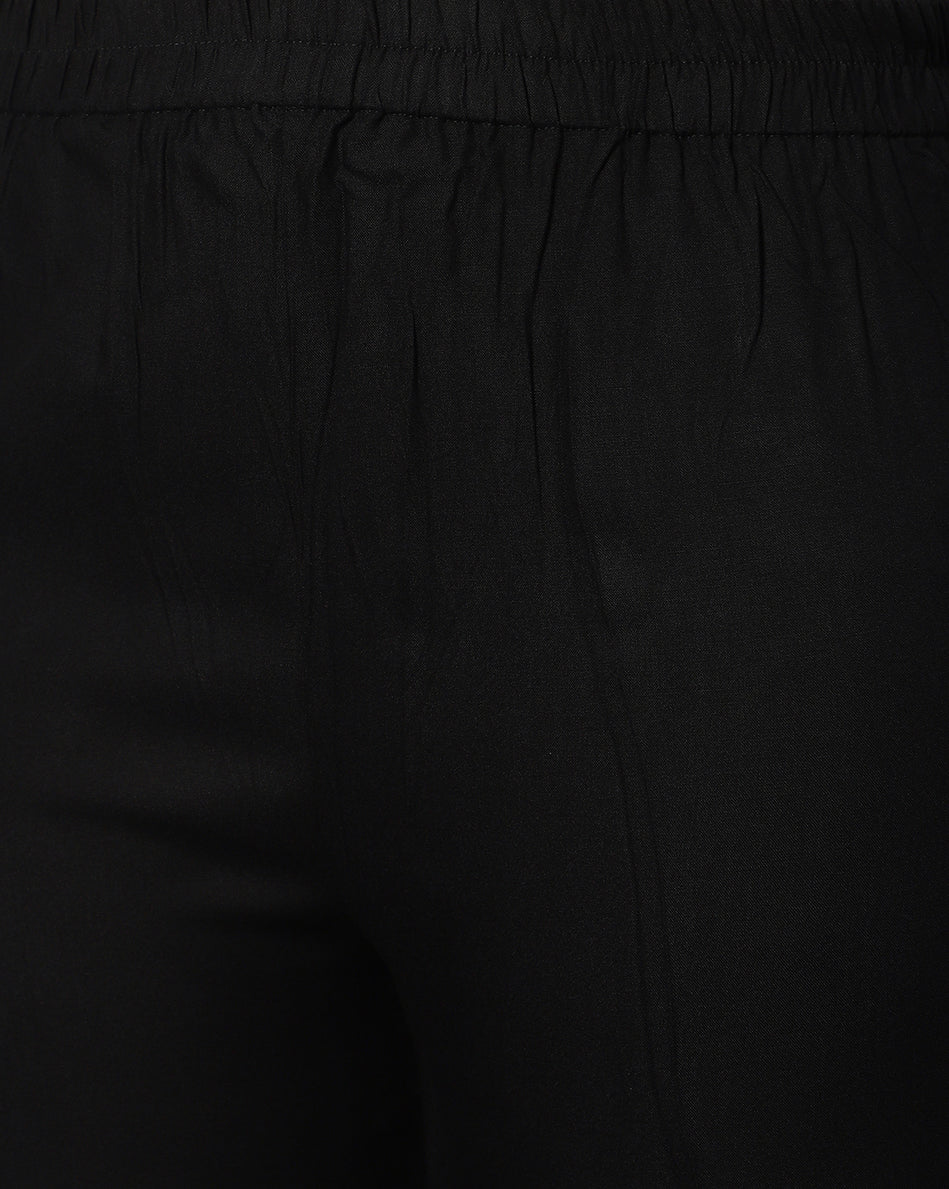 Bluenixie Black color Rayon Fabric Palazzos