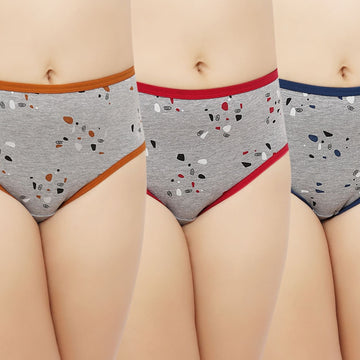 Bluenixie Cotton Printed Hipster Panties Pack of 3